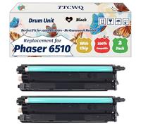 Compatible for Xerox Phaser 6510 Drum Unit Work for Xerox WorkCentre 6515 6515DN 6515DNI 6515DNW 6515N 6515NW Printers, with Chip, High Yield 50000 Pages, High-Definition Printing (2 Pack Black)