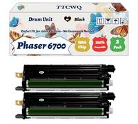Compatible for Xerox Phaser 6700 Drum Unit Work for Xerox Phaser 6700 Phaser 6700DN Phaser 6700DT Phaser 6700DX Phaser Printers (2 Pack Black)