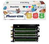 Compatible for Xerox Phaser 6700 Drum Unit Work for Xerox Phaser 6700 Phaser 6700DN Phaser 6700DT Phaser 6700DX Phaser Printers (4-Pack BK/C/M/Y)