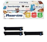 Compatible for Xerox Phaser 6700 Toner Cartridge Work for Xerox Phaser 6700 Phaser 6700DN Phaser 6700DT Phaser 6700DX Phaser Printers (3 Pack Black)