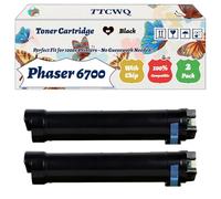 Compatible for Xerox Phaser 6700 Toner Cartridge Work for Xerox Phaser 6700 Phaser 6700DN Phaser 6700DT Phaser 6700DX Phaser Printers (2 Pack Black)