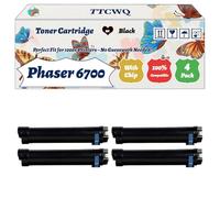 Compatible for Xerox Phaser 6700 Toner Cartridge Work for Xerox Phaser 6700 Phaser 6700DN Phaser 6700DT Phaser 6700DX Phaser Printers (4 Pack Black)