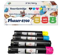 Compatible for Xerox Phaser 6700 Toner Cartridge Work for Xerox Phaser 6700 Phaser 6700DN Phaser 6700DT Phaser 6700DX Phaser Printers (4-Pack BK/C/M/Y)