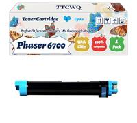 Compatible for Xerox Phaser 6700 Toner Cartridge Work for Xerox Phaser 6700 Phaser 6700DN Phaser 6700DT Phaser 6700DX Phaser Printers (1 Pack Cyan)
