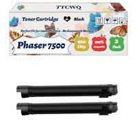 Compatible for Xerox Phaser 7500 Toner Cartridge Work for Xerox Phaser 7500 Phaser 7500DN Phaser 7500DNZ Phaser 7500DT Phaser 7500DX Phaser Printers (2 Pack Black)