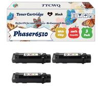 Compatible for Xerox Phaser6510 Toner Cartridge Work for Xerox Phaser 6510 WorkCentre 6515n Printers, with Chip, High Yield 3500 Pages, High-Definition Printing (3 Pack Black)