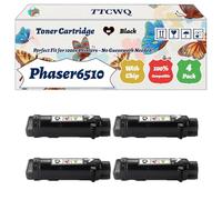 Compatible for Xerox Phaser6510 Toner Cartridge Work for Xerox Phaser 6510 WorkCentre 6515n Printers, with Chip, High Yield 3500 Pages, High-Definition Printing (4 Pack Black)