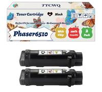 Compatible for Xerox Phaser6510 Toner Cartridge Work for Xerox Phaser 6510 WorkCentre 6515n Printers, with Chip, High Yield 3500 Pages, High-Definition Printing (2 Pack Black)