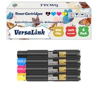 Compatible for Xerox VersaLink 7120 Toner Cartridges Work for Xerox VersaLink C7100 C7120 C7125 C7130 Printers, with Chip, High Yield 38000 Pages, High-Definition Printing (4-Pack BK/C/M/Y)