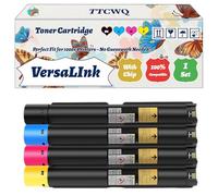 Compatible for Xerox VersaLInk C7020 Toner Cartridge Work for Xerox VersaLInk C7025D VersaLInk C7025S VersaLInk C7025T VersaLInk C7030 VersaLInk C7030S VersaLInk Printers (4-Pack BK/C/M/Y)