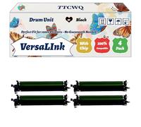 Compatible for Xerox VersaLInk C7120 Drum Unit Work for Xerox VersaLInk C7120 VersaLInk C7125 VersaLInk C7130 Printers, with Chip, High Yield 80000 Pages, High-Definition Printing (4 Pack Black)