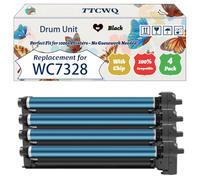 Compatible for Xerox WC7328 Drum Unit Work for Xerox WorkCentre 7328 7335 7345 7346 Printers, with Chip, High Yield 40000 Pages, High-Definition Printing (4 Pack Black)