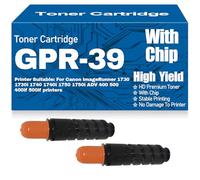 Compatible GPR-39 Toner Cartridges with chip High Yield High Capacity Work for Canon ImageRunner 1730 1730i 1740 1740i 1750 1750i ADV 400 500 400if 500if Printers,GPR 39-2PC