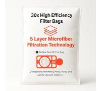Compatible Henry Hoover Bags 30 Pack - Premium Vacuum Henry Bags Compatible with Henry, Hetty & Numatic Models | Fits HVR200, NV200, NV225 | Strong Pet Hair & Dust Filtration for Cleaner Home.
