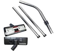 Compatible Henry Hoover Pipe Replacement 32mm Chrome Rod Set with Dual Pedal Floor Head | Vacuum Extension Tubes & Compatible Henry Hoover Head with Numatic Hetty HVR160 HVR200 NRV200 NRV240.