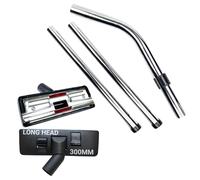 Compatible Henry Hoover Pipe Replacement 32mm Chrome Rod Set with Dual Pedal Floor Head | Vacuum Extension Tubes & Compatible Henry Hoover Head with Numatic Hetty HVR160 HVR200 NRV200 NRV240.