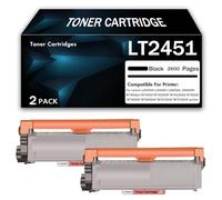 Compatible High Yield Black Toner Cartridge Replacement for Lenovo LT2451 to Use with LJ2405D LJ2455D LJ2605DL J2655DN M7400pro M7405D M7455DF M7655DHF M7675DXF M7676DXF Laser Printer,2600Page-2PCS