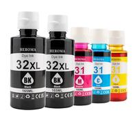 Compatible HP 31 32XL Ink Bottle Set Refill for HP Smart Tank 651 5101 5000 7301 7001 7602 6001 551 7300 5102 7302 7601 6002 5103 755 757 Printer (2BK C M Y)