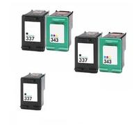 Compatible HP 337/343 2 Sets + 1 EXTRA Black Ink Cartridges (5 Pack) Multipack