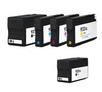 Compatible HP 932XL/933XL Full Set + 1 EXTRA Black Ink Cartridges (5 Pack) Multipack