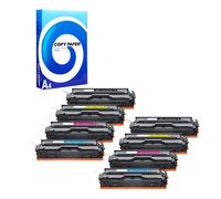 Compatible HP Colour LaserJet Pro M254dn Printer Toner Cartridges (8 Pack) -CF540 Multipack