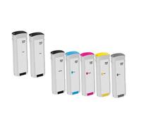 Compatible HP DesignJet T2500 PostScript eMultifunction Printer Ink Cartridges (7 Pack) -B3P22A Multipack