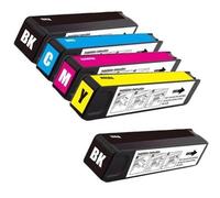 Compatible HP OfficeJet Enterprise Color X585dn Printer Ink Cartridges (5 Pack) -D8J10A Multipack