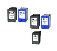 Compatible HP PhotoSmart 2550 All-in-One Printer Ink Cartridges (5 Pack) -C6656AE Multipack