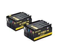 Compatible Ink Cartridge Compatible With 711 XL Compatible With Designjet T120 24 T520 36 610 914(2 set 8 colors)