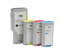 Compatible Ink Cartridge Compatible With 728 Filled With Ink Compatible With DesignJet T730 T830 Printers(4PC (1BK 1C 1Y 1M))