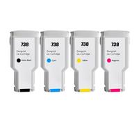 Compatible Ink Cartridge Compatible With HP738 738 Ink Compatible With DesignJet T950 T850 Printer Pigment 676M6A 676M7A 676M8A 498N8A Color(300ML - 738MBK C M Y)