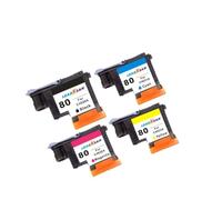 Compatible Ink Cartridge Print Head Compatible With HP80 Designjet 1000 1050C 1055 4 Pack(4PCS 1BK1C1M1Y)