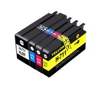 Compatible Ink Cartridge Replacement Compatible With 711XL 711 Dye Ink Compatible With DesignJet T120 T130 T520 T530 Printers 1 To 5 Sets(4color 1set)