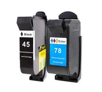 Compatible Ink Cartridges Compatible With DeskJet Printers 1220C 3820 3822 6122 6127 930C 932C 940C 950C Compatible With HP45 HP78(1BK 1COLOR)