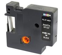 Compatible Label Tape 40921 White on Black 9mm x 7m Replacement for LabelManager LM 160 210D 220P 260P 280 360D 420P 450D 500TS PnP MobileLabeler LabelPoint LabelWriter LW 400 450 Duo