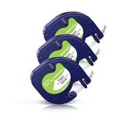 Compatible Label Tape Replacement for DYMO LetraTag Refills Paper 91330 10697 LT Label Tape Black on White Work with DYMO LetraTag LT-100H LT-100T QX50 Label Maker, 1/2 Inch x 13 Feet, 3-Pack