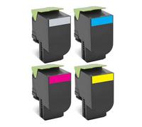 Compatible Lexmark CX410dte Printer Toner Cartridges (4 Pack) -80C2HK0 Multipack