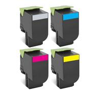 Compatible Lexmark CX510de Printer Toner Cartridges (4 Pack) -80C2HK0 Multipack