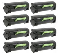 Compatible Lexmark MX511de Printer Toner Cartridges (8 Pack) -60F0HA0 Multipack