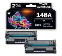 Compatible Model 148A W1480A Toner Cartridge 3100Pages Replacement for HP Laser-Jet Pro 4001n 4001dn 4001dwe 4001dw MFP4101fdn 4101fdw Printers, High-Definition Printing,Black-2PCS
