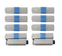 Compatible OKI C301 Printer Toner Cartridges (8 Pack) -44973536 Multipack