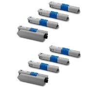 Compatible OKI C510 Printer Toner Cartridges (8 Pack) -44469804 Multipack