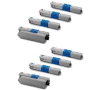 Compatible OKI C531 Printer Toner Cartridges (8 Pack) -44973508 Multipack