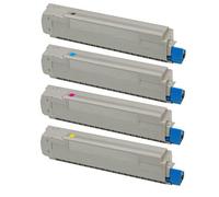 Compatible OKI C5850DN Printer Toner Cartridges (4 Pack) -43865724 Multipack
