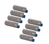 Compatible OKI C822dn Printer Toner Cartridges (8 Pack) -44844616 Multipack