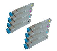 Compatible OKI C9655DN Printer Toner Cartridges (8 Pack) -43837132 Multipack