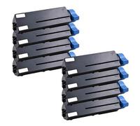 Compatible Eight Pack Oki 44917602 Black High Capacity Laser Toner Cartridges