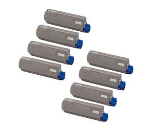 Compatible OKI MC563dnw Printer Toner Cartridges (8 Pack) -46490608 Multipack