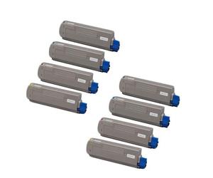 Compatible OKI MC851cdxn Printer Toner Cartridges (8 Pack) -44059168 Multipack