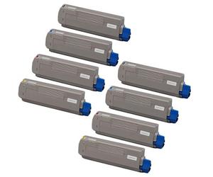 Compatible OKI MC861cdxn Printer Toner Cartridges (8 Pack) -44059256 Multipack